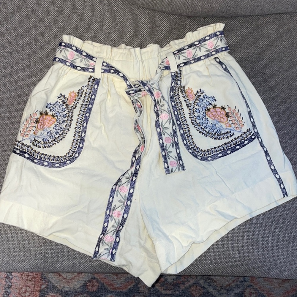 Anthropologie High wasted beaded shorts